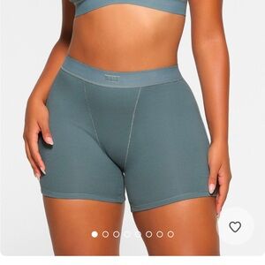 SKIMS cotton ribbed boxer (XXS, kyanite)